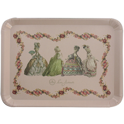 Plateau "Gravures de mode au temps de Marie-Antoinette"