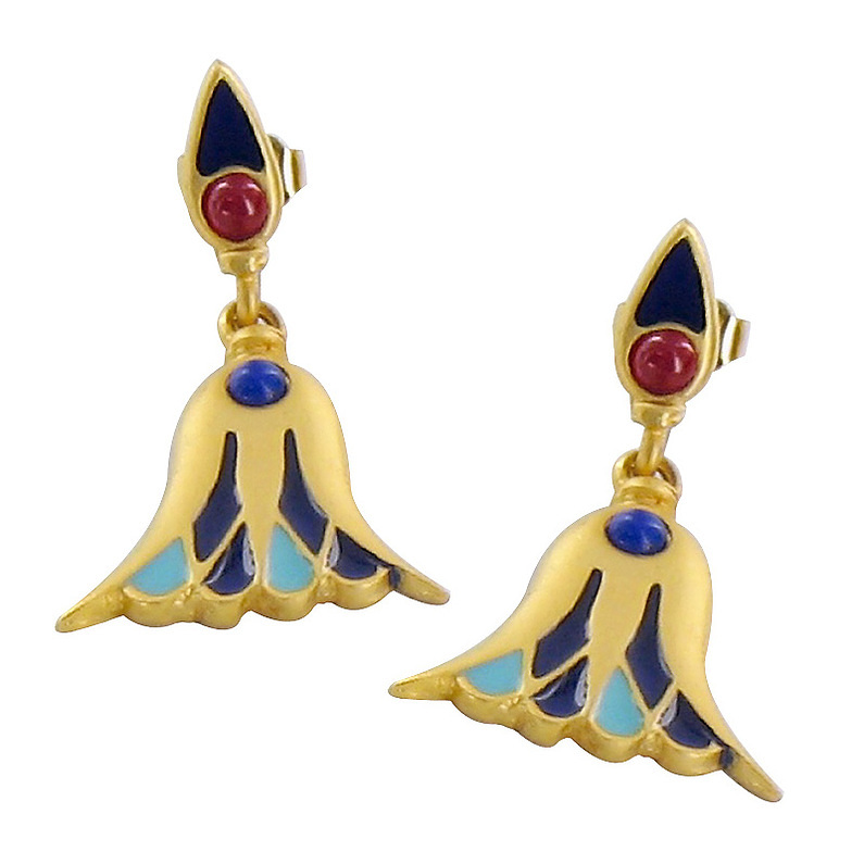 Boucles d'oreilles fleurs et boutons de lotus