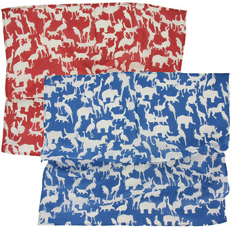 Set of 2 "Animal Beauty" square scarf