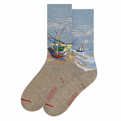 Chaussettes Vincent van Gogh - Bateaux de pêche sur la plage