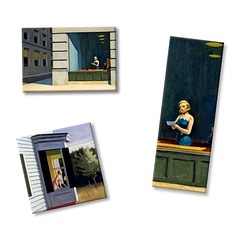 Lot de 3 magnets Edward Hopper