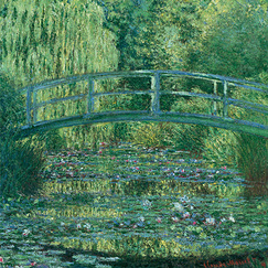 Poster The Japanese bridge, green harmony by Claude Monet