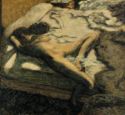 Femme assoupie sur un lit ou l'indolente ou Farniente