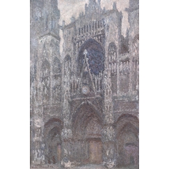 Cathédrale de Rouen, le portail, temps gris, harmonie grise