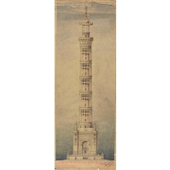 Projet de phare monumental pour Paris, élévation