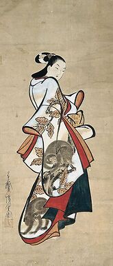 Portrait d'une courtisane paradant