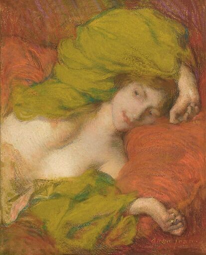 Farniente, dit aussi Étude de femme drapée les mains levées (détail)