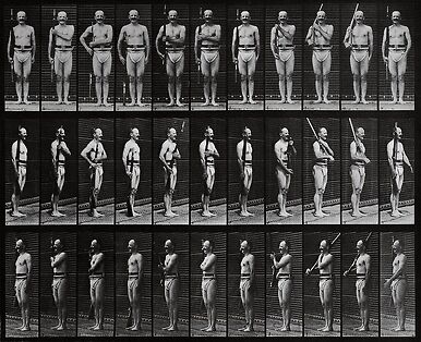 Animal Locomotion: Man In Pelvis Cloth Positioning Bayonet