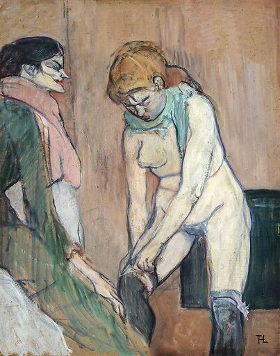 Femme tirant son bas, vers 1893-1894