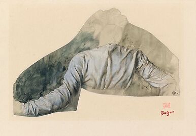 Jeune femme en buste vue de dos, étude pour Sémiramis construisant Babylone