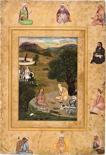 Ascètes auprès d’un feu