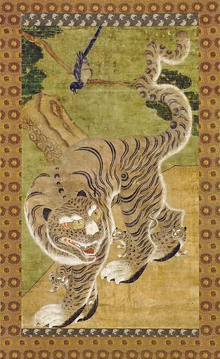 Tigre avec ses trois petits (détail)