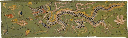 Fragment de tissu brodé (probablement d'un vêtement)