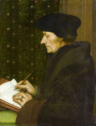 Portrait d'Érasme écrivant