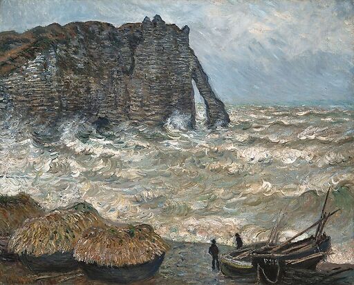 Étretat, mer agitée