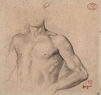 Bust of a naked young man