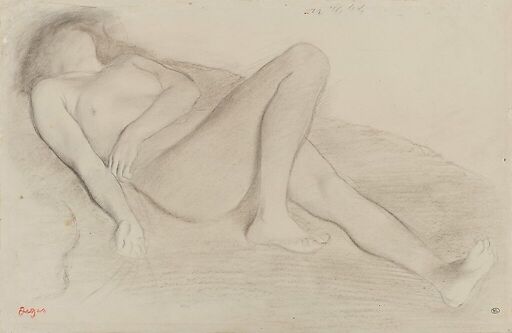 Naked woman, lying on her back