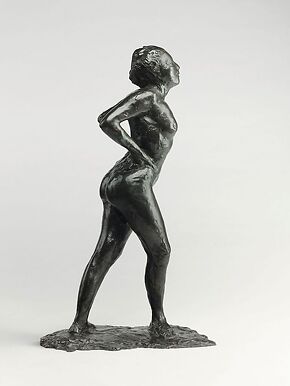 Dressed Dancer at Rest, Hands Behind Her Back, Right Leg Forward