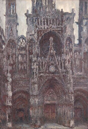 Cathédrale de Rouen, le portail vue de face, harmonie brune