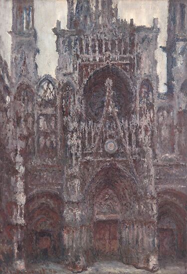 Rouen Cathedral: The Portal Front View, Brown Harmony (stretched