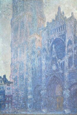 Cathédrale de Rouen. Le portail et la tour Saint-Romain, effet du matin, harmonie blanche