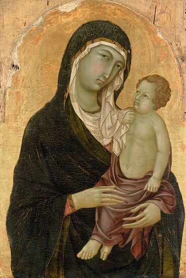Tapisserie Murale Vierge à L'Enfant, Art Religieux Italien, 20x26 In, Charlotte Home