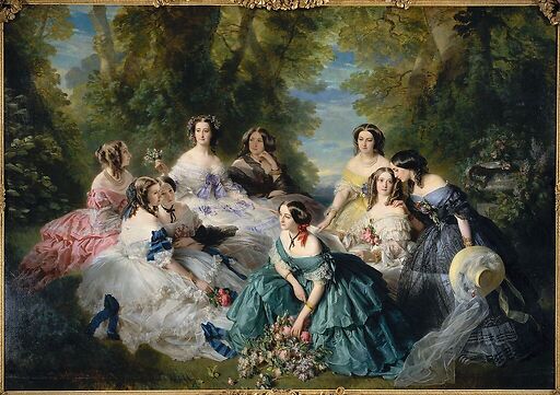 L'impératrice Eugénie entourée des dames d'honneur du palais