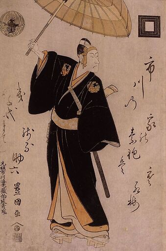 Acteur de kabuki ; l'acteur Ichikawa Danjûrô VI, dans le rôle de Sukeroku