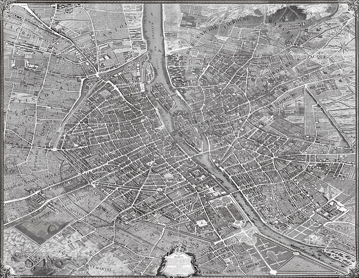 Map of Paris, known as Turgot's map (framed art prints