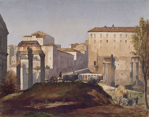 Album d'Italie, antiquités de Rome. Forum et Palatin. Vue du Forum du côté du Tabularium