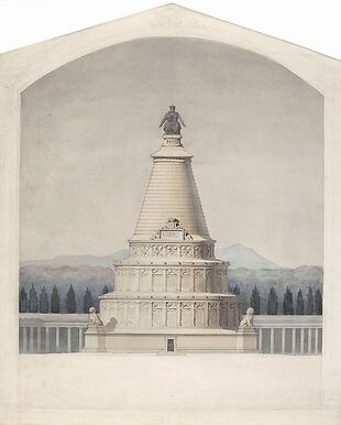 Projet de monument funéraire commémoratif de la défense de Paris : partie centrale du monument