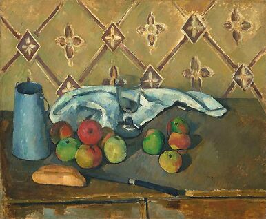 Fruits, serviette et boîte à lait