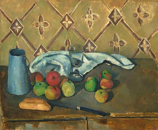 Fruits, serviette et boîte à lait