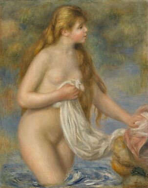 Baigneuse aux cheveux longs