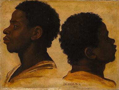 Two heads of young blacks