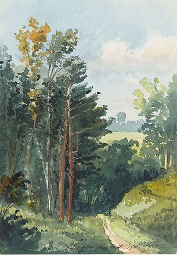 Paysage avec chemin descendant, Bois Guillaume (près de Rouen)