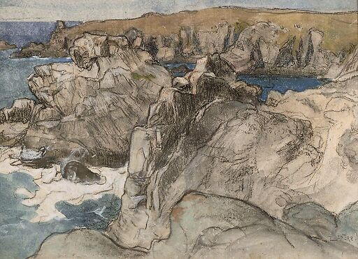 Rochers au bord de la mer en Bretagne à l'île d'Yeu