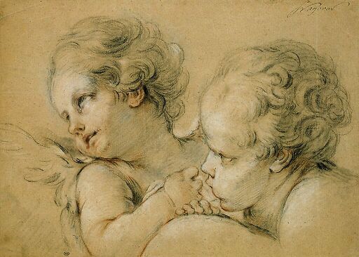 Buste et tête d'anges