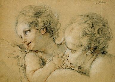 Buste et tête d'anges