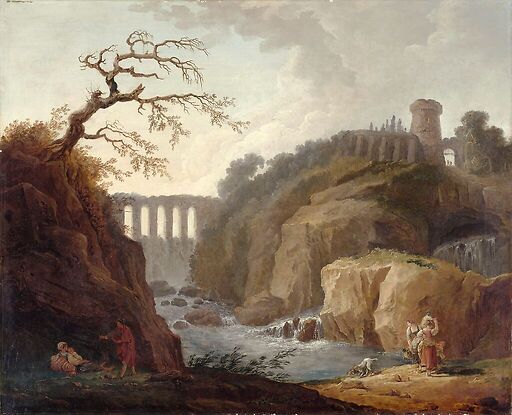Landscape with aqueduct and stream