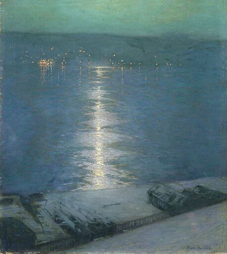 Clair de lune sur la riviére ou