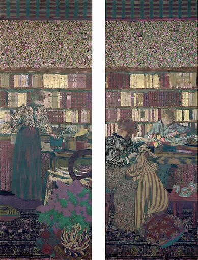 La bibliothèque et La table de travail