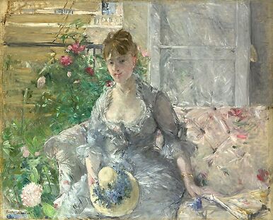 Jeune femme assise sur un sofa (détail)