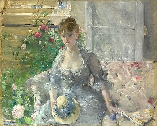 Jeune femme assise sur un sofa (détail)