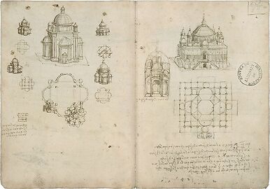 Plans et élavations d'églises à coupoles