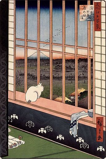 Le sanctuaire de Yushima Tenjin depuis le sommet de la colline