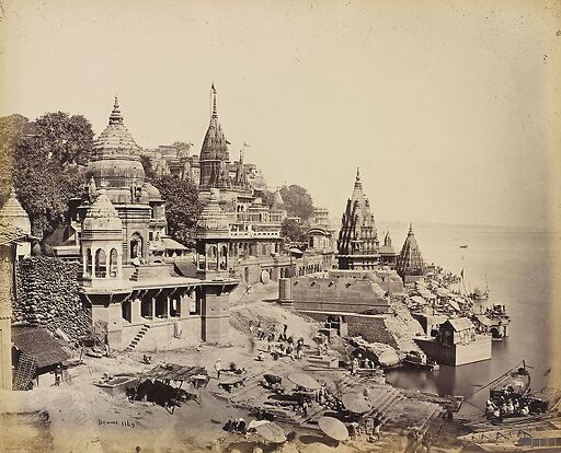 Bénarès. Ghat de Manikarnika, 1865
