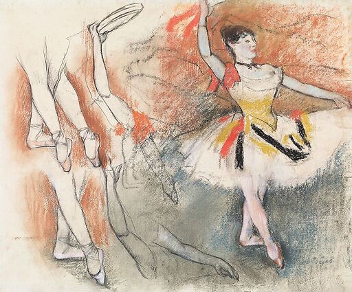 Danseuse espagnole et études de jambes, étude pour Danseuse au tambourin