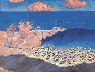 Marine bleue, effet de vagues (détail)