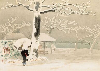 Femme de dos dans un paysage de neige, 1847-1915